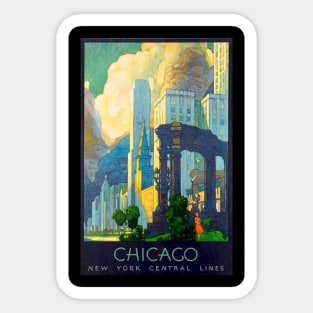 New York Central Lines - Chicago 1929 -  Vintage Travel Sticker
